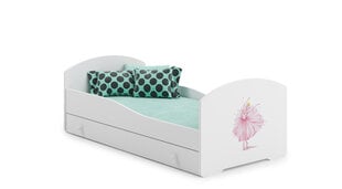 Кровать ADRK Furniture Pepe Ballerina, 140x70 см, белого цвета цена и информация | Детские кровати | pigu.lt