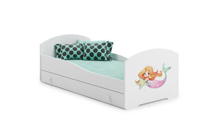Lova ADRK Furniture Pepe Mermaid with a Star, 140x70 cm, balta kaina ir informacija | Vaikiškos lovos | pigu.lt