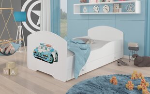 Lova ADRK Furniture Pepe Police Car, 140x70 cm, balta цена и информация | Детские кровати | pigu.lt