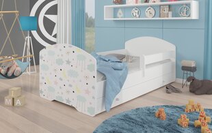 Lova ADRK Furniture Pepe Barrier Galaxy, 140x70 cm, balta kaina ir informacija | Vaikiškos lovos | pigu.lt