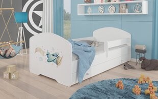 Lova ADRK Furniture Pepe Barrier Plane, 140x70 cm, balta kaina ir informacija | Vaikiškos lovos | pigu.lt