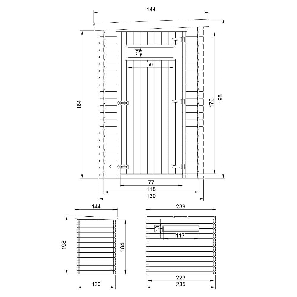 Medinis sodo namelis su grindimis Timbela M306A - A198 x 239 x 144 cm, rudas kaina ir informacija | Sodo nameliai, malkinės, pastogės | pigu.lt