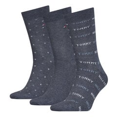 Kojinės vyrams Tommy Hilfiger, pilkos, 3 vnt. kaina ir informacija | Vyriškos kojinės | pigu.lt