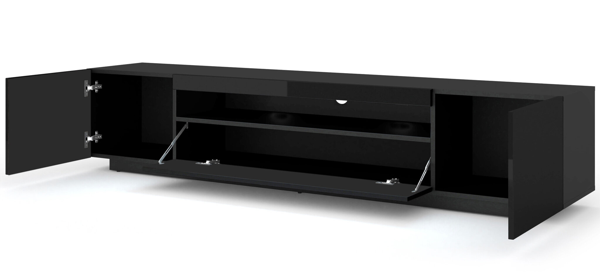 TV staliukas Aura 200 juodas LED цена и информация | TV staliukai | pigu.lt