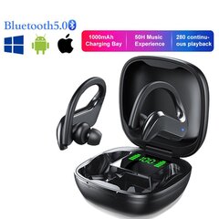 Belaidės, sportinės MD03 TWS Bluetooth 5.0 ausinės , juodos kaina ir informacija | Ausinės | pigu.lt