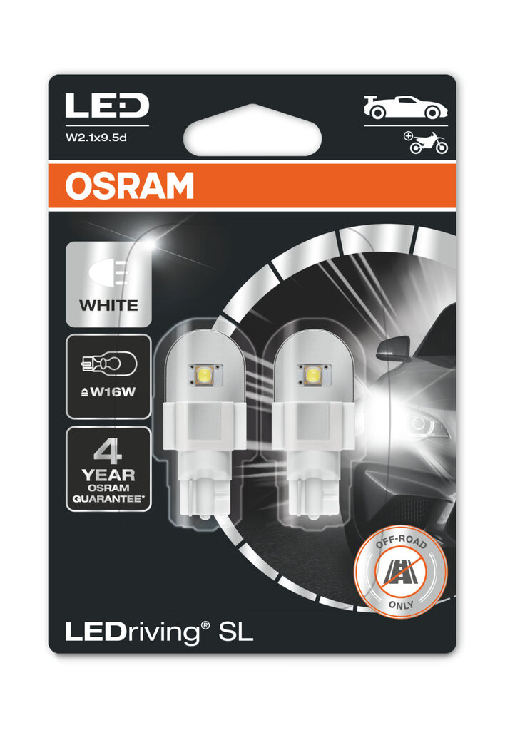Osram 921DWP-02B lemputė W2.1x9.5d 12V LED, ryškiai baltai kaina ir informacija | Automobilių lemputės | pigu.lt