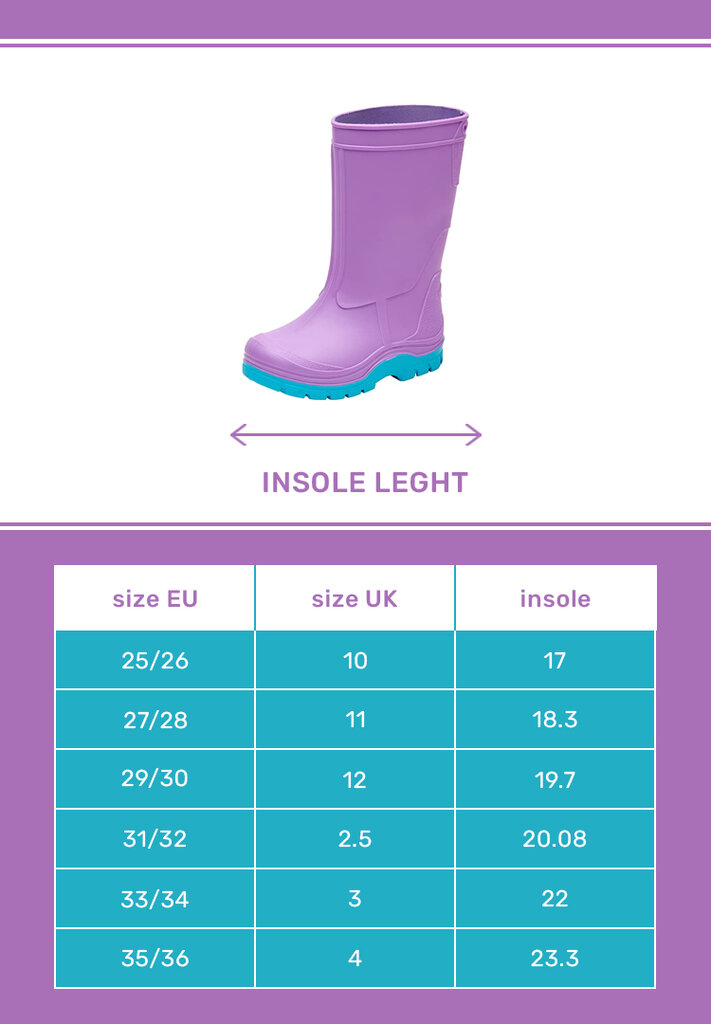 Guminiai batai vaikams Realpaks SD-2/2 violetinė kaina ir informacija | Guminiai batai vaikams | pigu.lt
