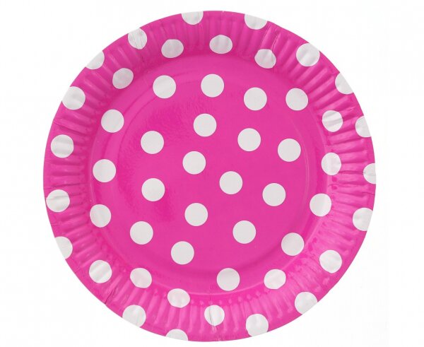 Popierinės lėkštės su baltais taškiukais, purpurinės sp., 6vnt. kaina ir informacija | Vienkartiniai indai šventėms | pigu.lt