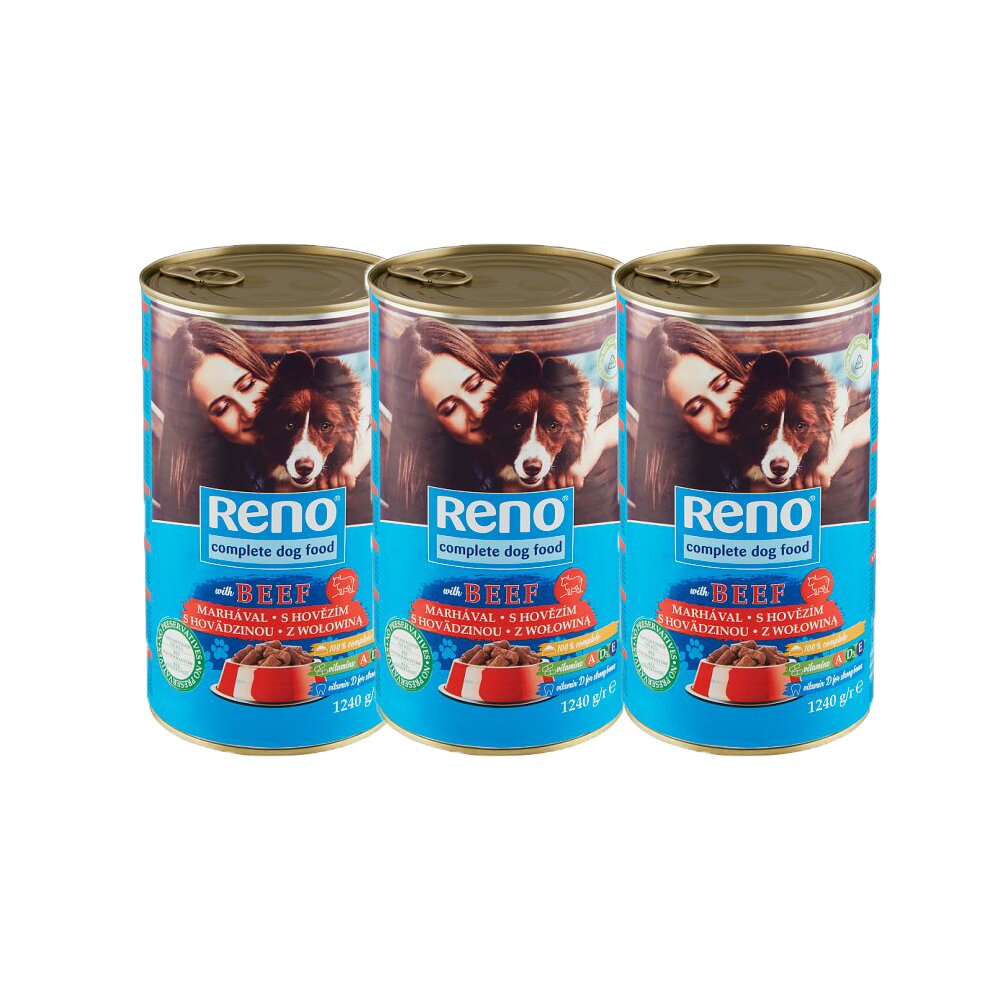 Reno konservai šunims su jautiena, 3 x 1240 g (rinkinys) цена и информация | Konservai šunims | pigu.lt
