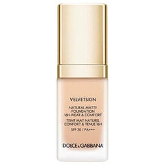 Matinis skystas makiažas Dolce & Gabbana Velvetskin Natura l Matte Foundation Linen, 30 ml цена и информация | Пудры, базы под макияж | pigu.lt