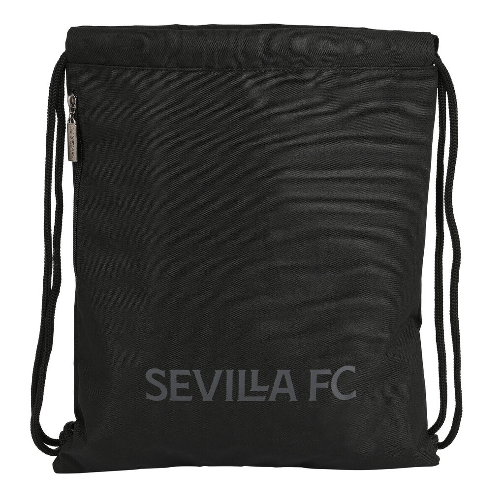 Kuprinė su virvutėmis Sevilla Fútbol Club Teen, 35 x 40 x 1 cm., juoda kaina ir informacija | Kuprinės mokyklai, sportiniai maišeliai | pigu.lt