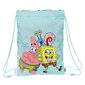 Kuprinė su virvutėmis Spongebob Stay positive, 26 x 34 x 1 cm., mėlyna, balta kaina ir informacija | Kuprinės mokyklai, sportiniai maišeliai | pigu.lt