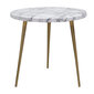 Šoninis staliukas DKD Home Decor, Aliuminis, (46 x 46 x 46 cm), auksinė/balta kaina ir informacija | Kavos staliukai | pigu.lt