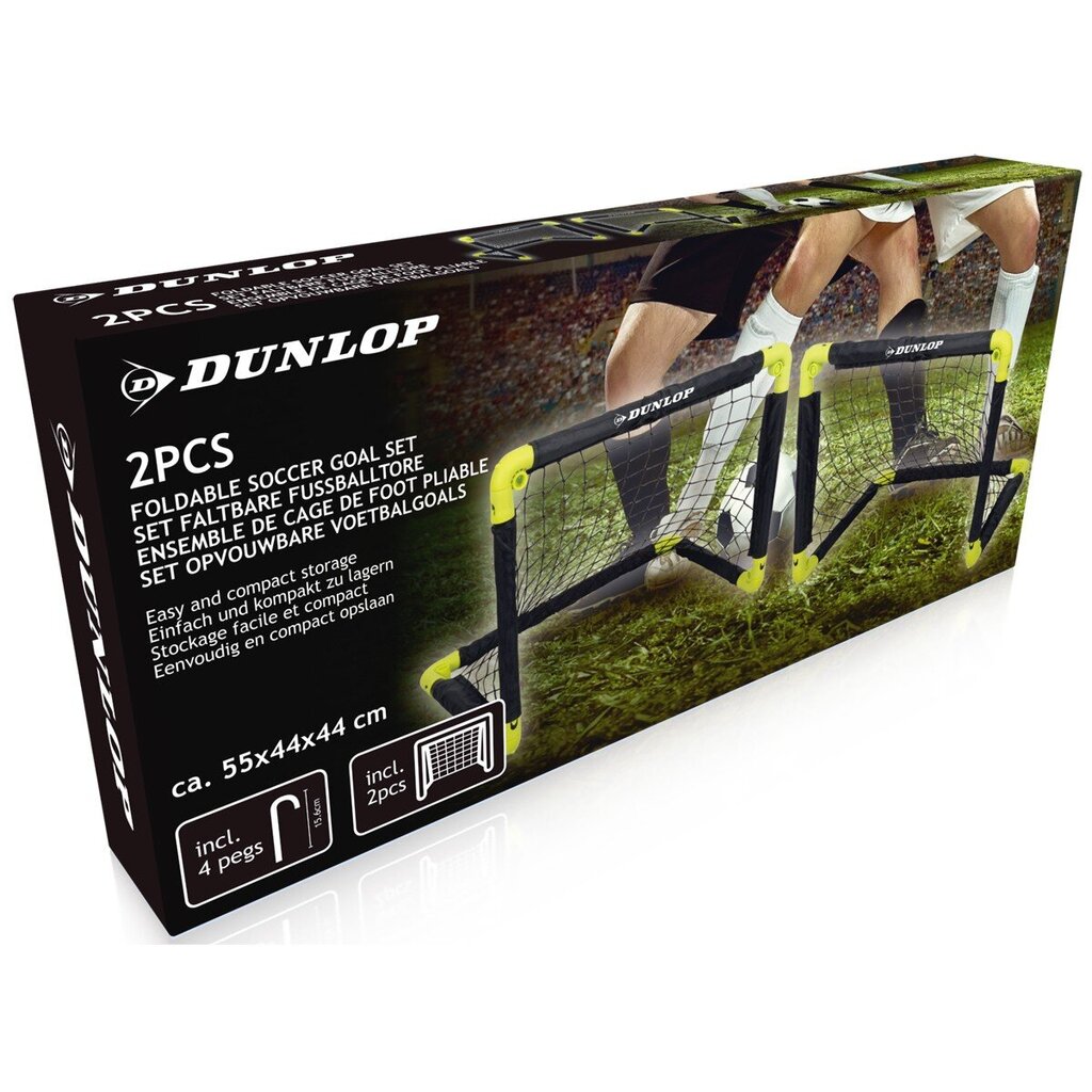 Futbolo vartų su tinklu rinkinys Dunlop, 55x44x44cm цена и информация | Futbolo vartai ir tinklai | pigu.lt