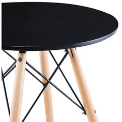 Apvalus stalas Matera, juodas, 60x60cm kaina ir informacija | Stalai-konsolės | pigu.lt