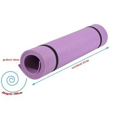 Коврик для йоги Eb Fit, 180x61x0,4 см, фиолетовый цена и информация | Коврики для йоги, фитнеса | pigu.lt