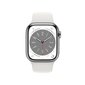 Apple Watch Series 8 GPS + Cellular 41mm Silver Stainless Steel Case ,White Sport Band - MNJ53EL/A LV-EE kaina ir informacija | Išmanieji laikrodžiai (smartwatch) | pigu.lt