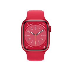 Смарт-часы Apple Watch Series 8 GPS 41 мм, красный алюминиевый корпус, красный ремешок Sport Band - MNP73EL/A LV-EE цена и информация | Смарт-часы (smartwatch) | pigu.lt