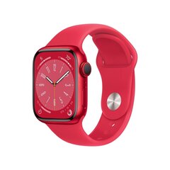 Смарт-часы Apple Watch Series 8 GPS 41 мм, красный алюминиевый корпус, красный ремешок Sport Band - MNP73EL/A LV-EE цена и информация | Смарт-часы (smartwatch) | pigu.lt