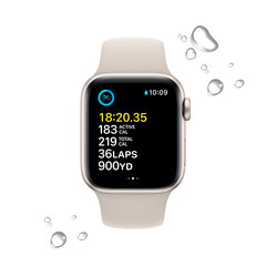 Apple Watch SE2nd Gen GPS 44mm Starlight Aluminium Case ,Starlight Sport Band - MNJX3EL/A LV-EE kaina ir informacija | Išmanieji laikrodžiai (smartwatch) | pigu.lt