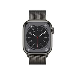 Apple Watch Series 8 GPS + Cellular 41mm Graphite Stainless Steel Case ,Graphite Milanese Loop MNJM3UL/A цена и информация | Смарт-часы (smartwatch) | pigu.lt