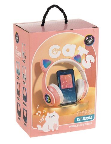 Wireless Headphones With Cat Ears kaina ir informacija | Ausinės | pigu.lt