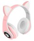 Belaidės ausinės su katės ausimis, rožinės spalvos kaina ir informacija | Ausinės | pigu.lt