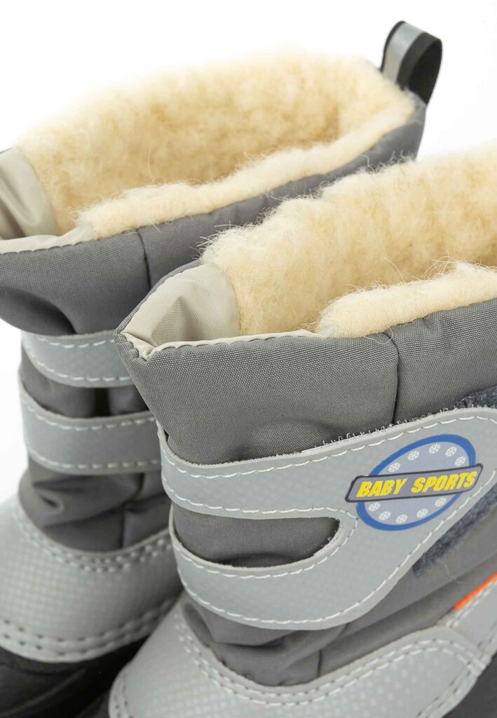 Demar vaikiški žieminiai batai su natūralia vilna BABY SPORTS 2, pilki kaina ir informacija | Žieminiai batai vaikams | pigu.lt