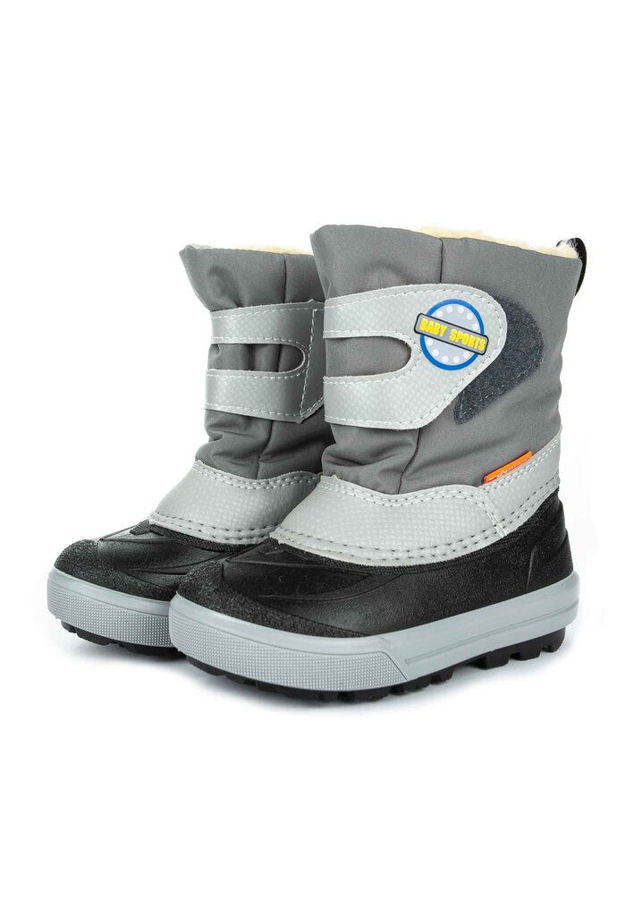 Demar vaikiški žieminiai batai su natūralia vilna BABY SPORTS 2, pilki цена и информация | Žieminiai batai vaikams | pigu.lt