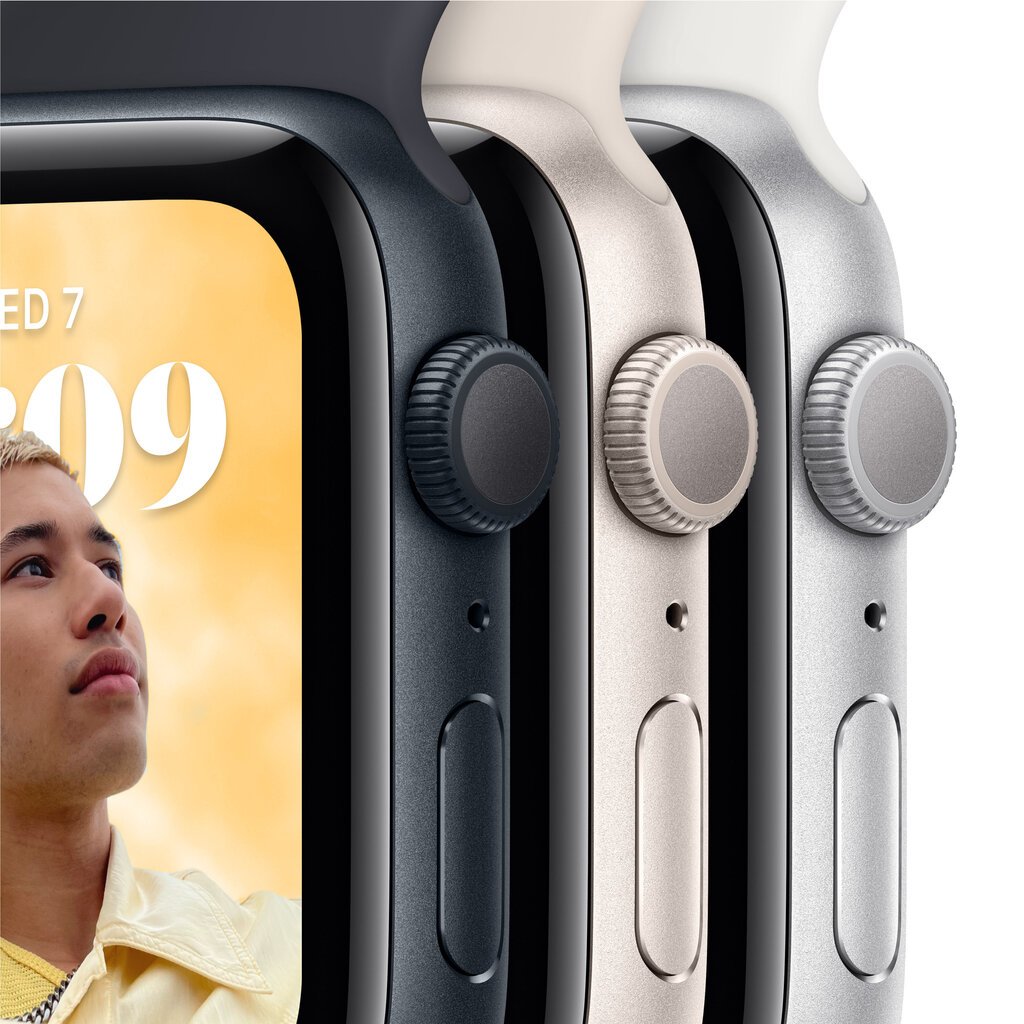 Apple Watch SE GPS + Cellular 44mm Silver Aluminium Case with White Sport Band - Regular 2nd Gen - MNQ23EL/A kaina ir informacija | Išmanieji laikrodžiai (smartwatch) | pigu.lt