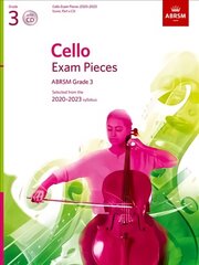 Cello Exam Pieces 2020-2023, ABRSM Grade 3, Score, Part & CD: Selected from the 2020-2023 syllabus kaina ir informacija | Knygos apie meną | pigu.lt