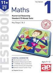 11plus Maths Year 5-7 Testbook 1: Numerical Reasoning Standard 15 Minute Tests цена и информация | Книги для подростков  | pigu.lt