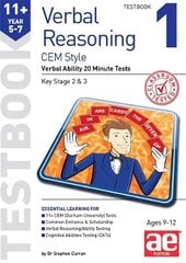 11plus Verbal Reasoning Year 5-7 CEM Style Testbook 1: Verbal Ability 20 Minute Tests kaina ir informacija | Knygos paaugliams ir jaunimui | pigu.lt
