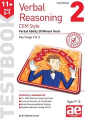 11plus Verbal Reasoning Year 5-7 CEM Style Testbook 2: Verbal Ability 20 Minute Tests цена и информация | Книги для подростков  | pigu.lt