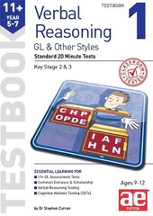 11plus Verbal Reasoning Year 5-7 GL & Other Styles Testbook 1: Standard 20 Minute Tests kaina ir informacija | Knygos paaugliams ir jaunimui | pigu.lt