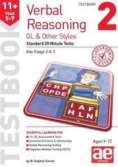 11plus Verbal Reasoning Year 5-7 GL & Other Styles Testbook 2: Standard 20 Minute Tests цена и информация | Книги для подростков и молодежи | pigu.lt