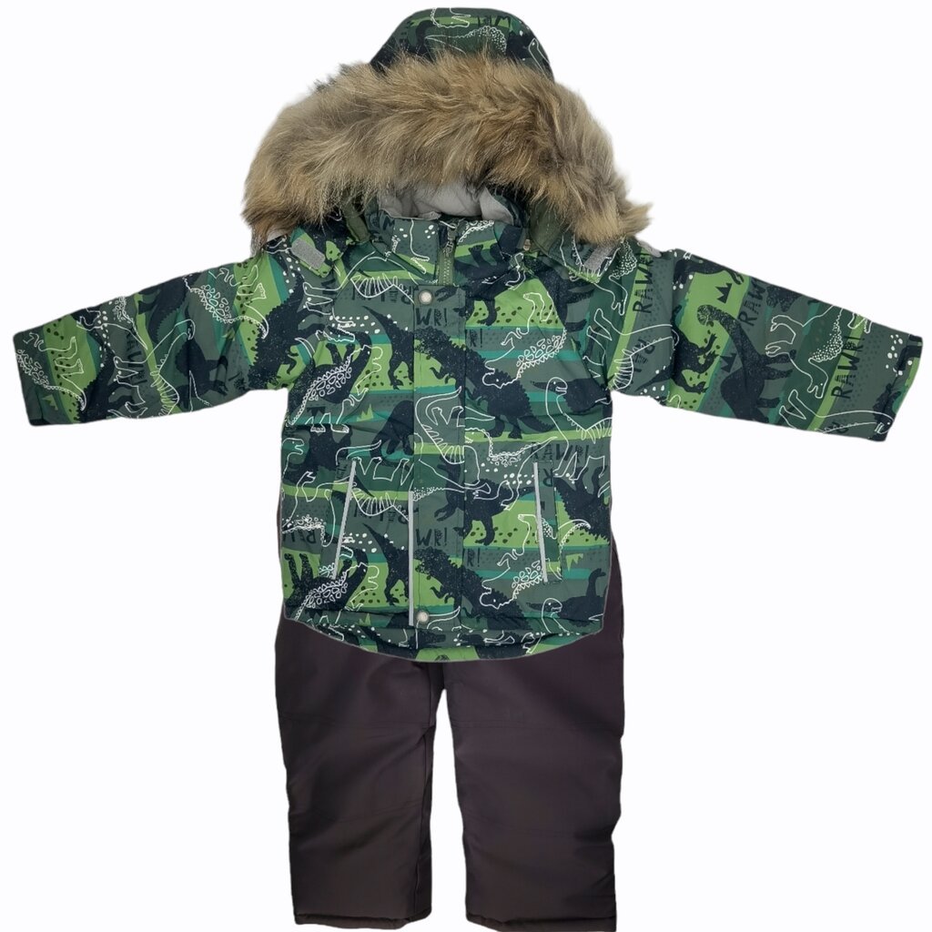 Dviejų dalių kombinezonas žiemai su dinozaurais цена и информация | Žiemos drabužiai vaikams | pigu.lt