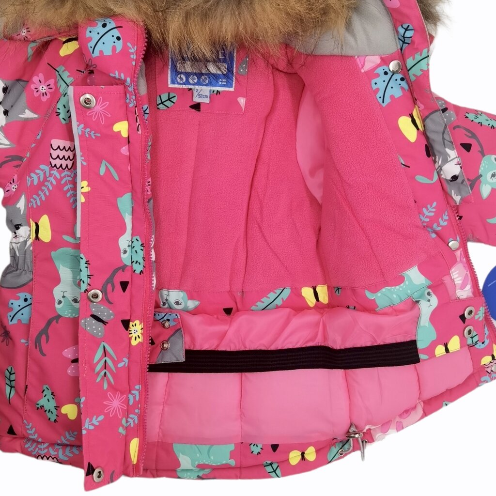 Žieminis kombinezonas mergaitėms su žvėreliais kaina ir informacija | Žiemos drabužiai vaikams | pigu.lt