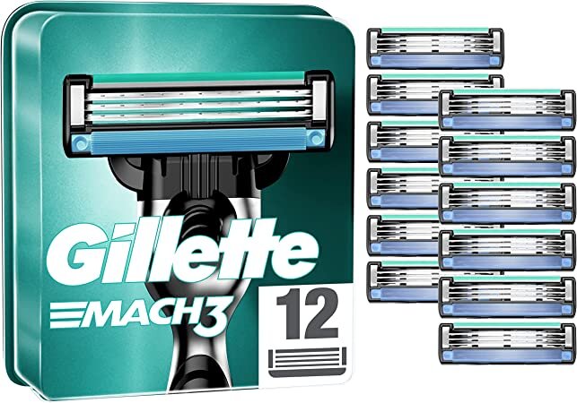 Skustuvo galvutės Gillette Mach 3, 12 vnt. kaina ir informacija | Skutimosi priemonės ir kosmetika | pigu.lt