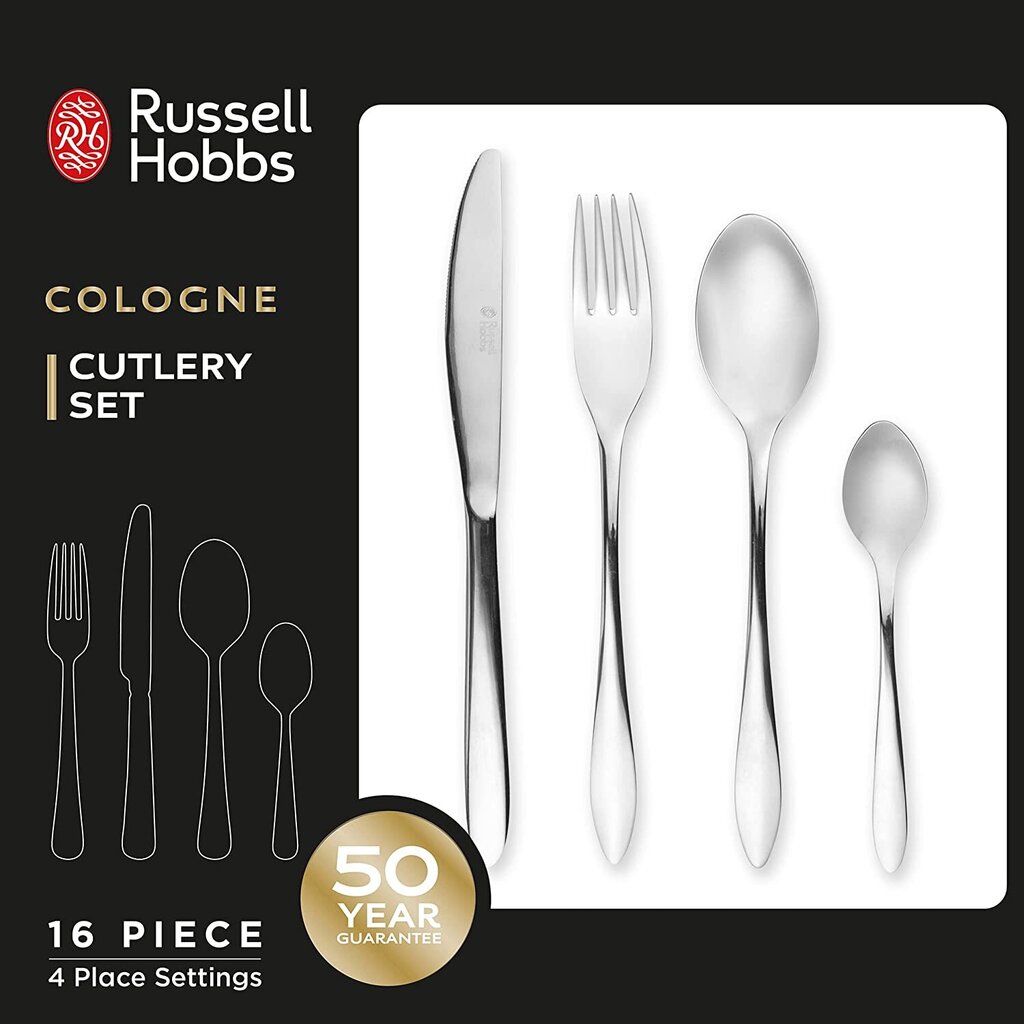 Russell Hobbs stalo įrankių rinkinys Cologne, 16 dalių kaina ir informacija | Stalo įrankiai | pigu.lt