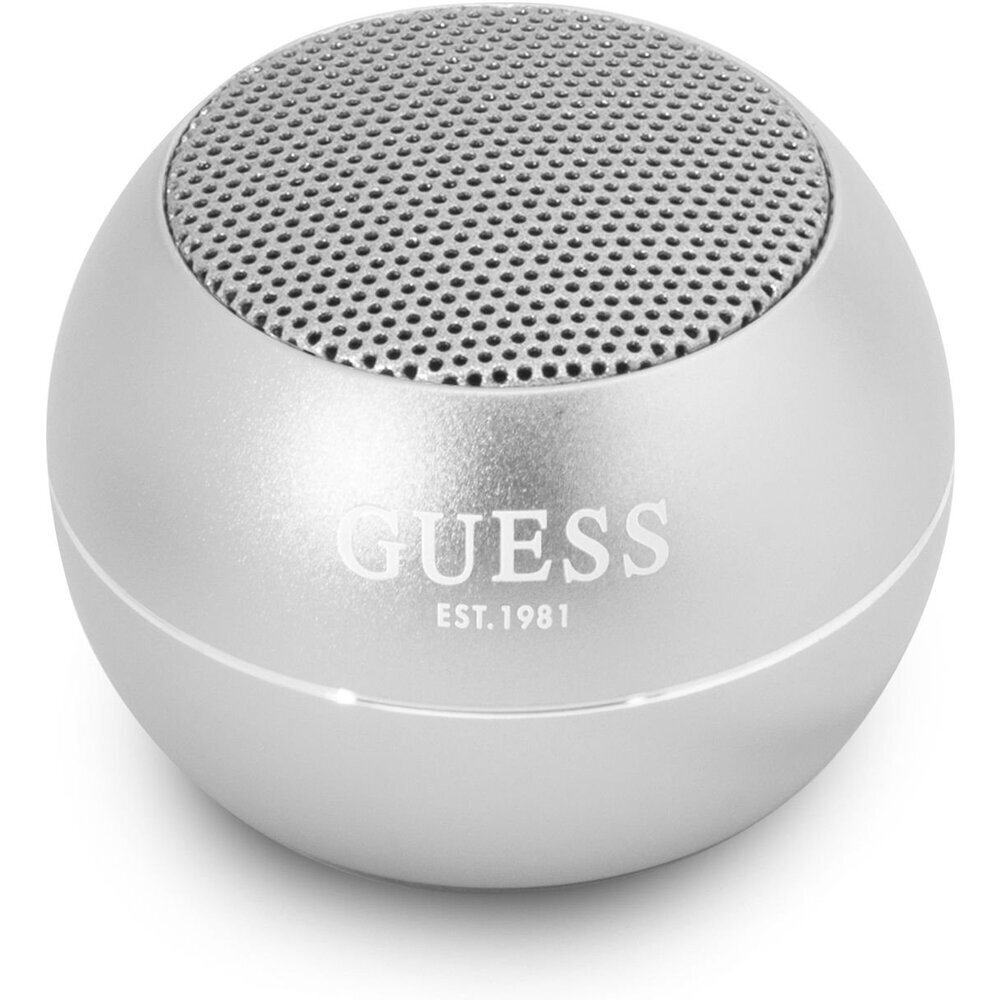 Guess Mini Bluetooth Speaker, sidabrinės spalvos цена и информация | Garso kolonėlės | pigu.lt