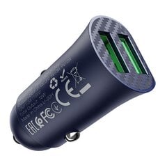 HOCO Z39 Car Charger 2 x USB QC 3.0 18W Blue цена и информация | Зарядные устройства для телефонов | pigu.lt