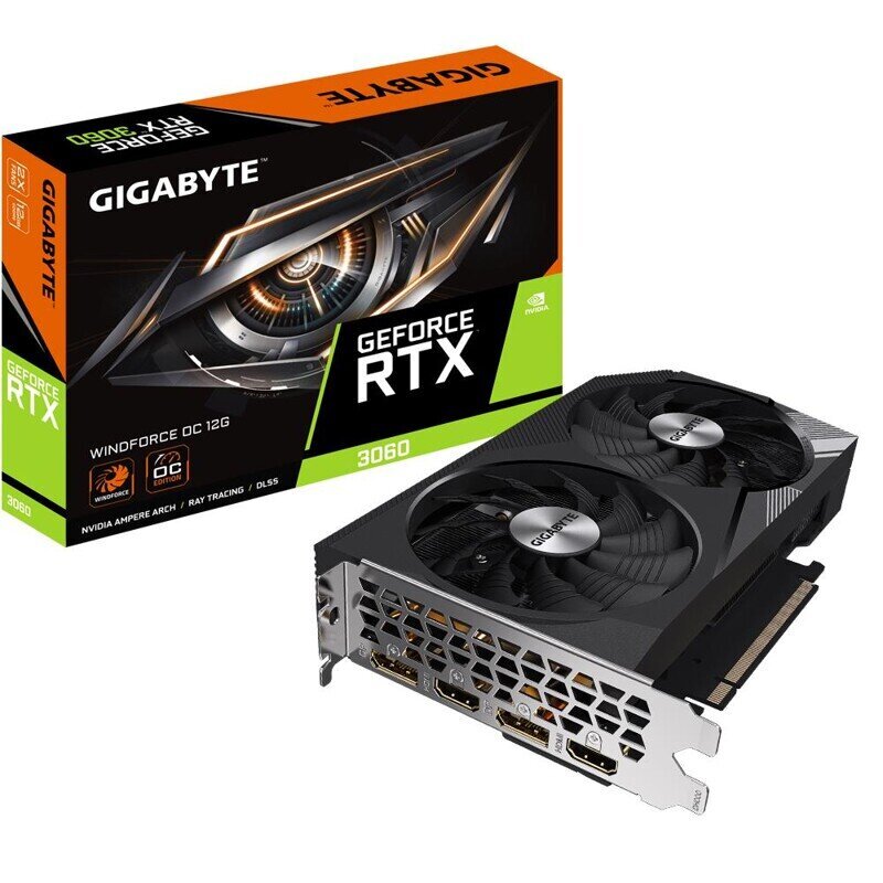 Gigabyte Nvidia GeForce RTX 3060 kaina ir informacija | Vaizdo plokštės (GPU) | pigu.lt