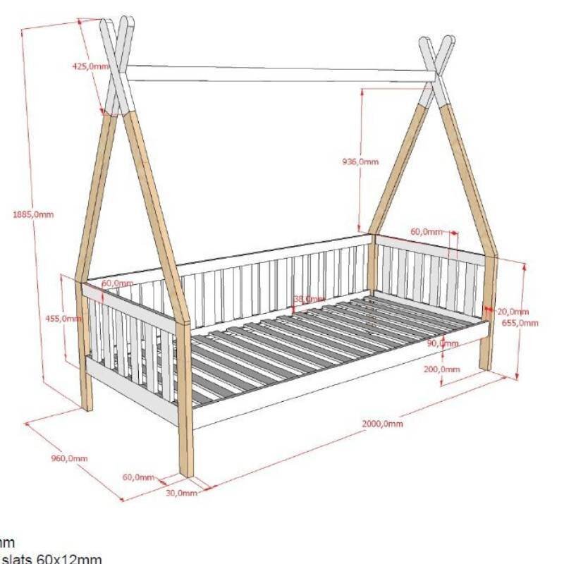 Vaikiška lova Aatrium Tipi, balta цена и информация | Vaikiškos lovos | pigu.lt