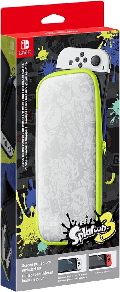 Nintendo Switch Carrying Case Splatoon 3 + Screen Protector цена и информация | Žaidimų kompiuterių priedai | pigu.lt