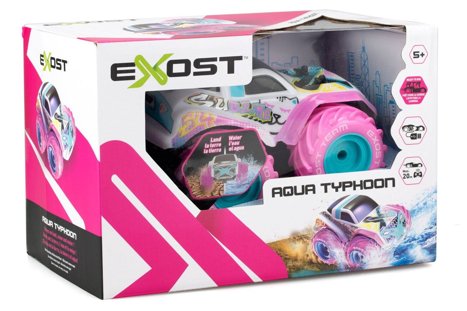 Radijo bangomis valdomas automobilis Silverlit Exost Aqua Typhoon Amazone 1:24 kaina ir informacija | Žaislai mergaitėms | pigu.lt