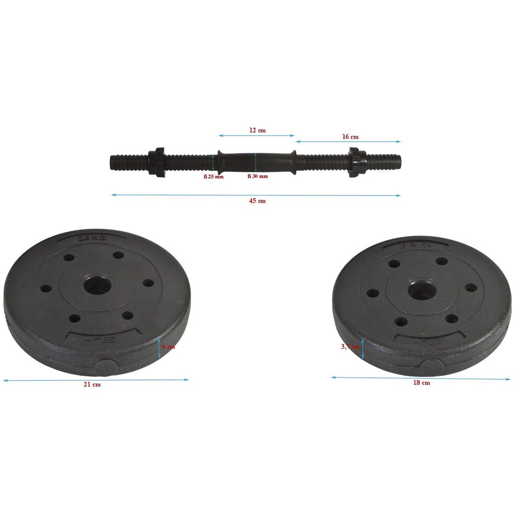 Svarmenų rinkinys Enero Fit, 20 kg цена и информация | Svoriai, svarmenys, štangos | pigu.lt