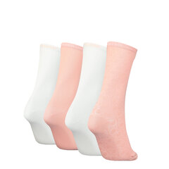 Kojinės moterims Calvin Klein 49069, baltos/rožinės, 4 poros kaina ir informacija | Moteriškos kojinės | pigu.lt