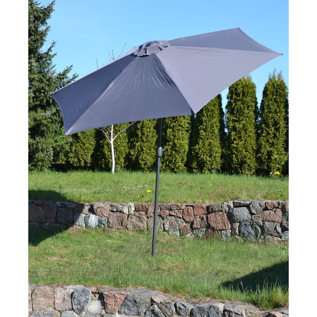 Sulankstomas sodo skėtis Saska Garden, 300cm, pilkas kaina ir informacija | Skėčiai, markizės, stovai | pigu.lt
