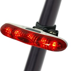 Galinis dviračio žibintas Dunlop 5 LED kaina ir informacija | Žibintai ir atšvaitai dviračiams | pigu.lt